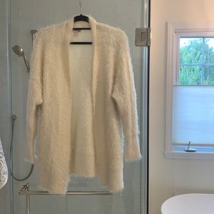 FOREVER 21 fuzzy long open sweater